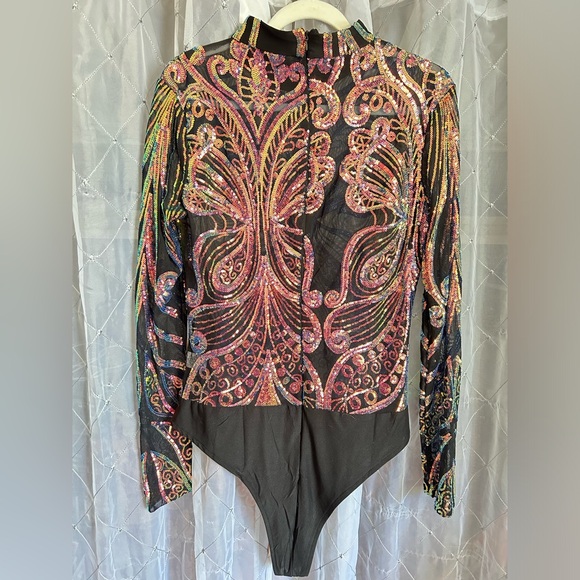 Rainbow Sequin Bodysuit - Picture 3 of 10